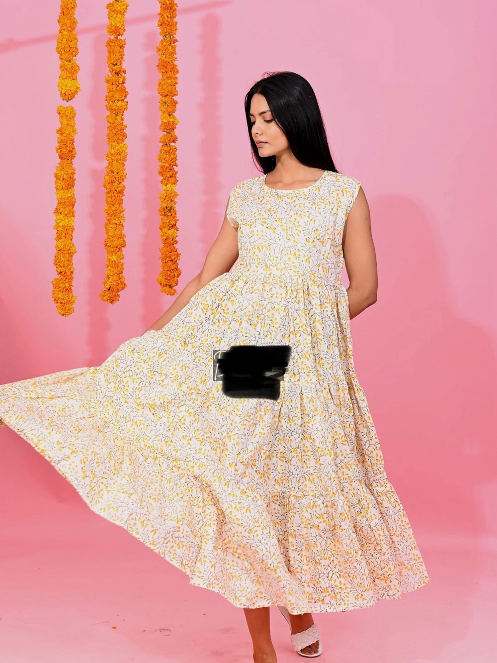Cotton Hand Block Printed Sundress L
